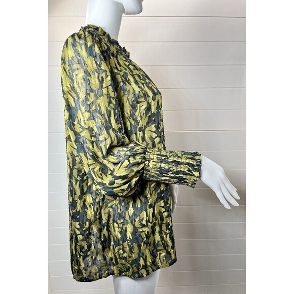 Maison D’Amelie Bishop Sleeve Floral Semi Sheer Regency Blouse XL Whimsigoth - Picture 7 of 15